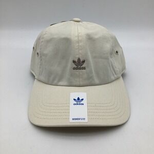 Adidas Originals Relaxed Mini Logo Hat Women Wonder White Trace Brown NWT